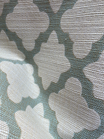 Sale Remnant: Sage Geometric Woven Upholstery fabric - Annabel Bleu