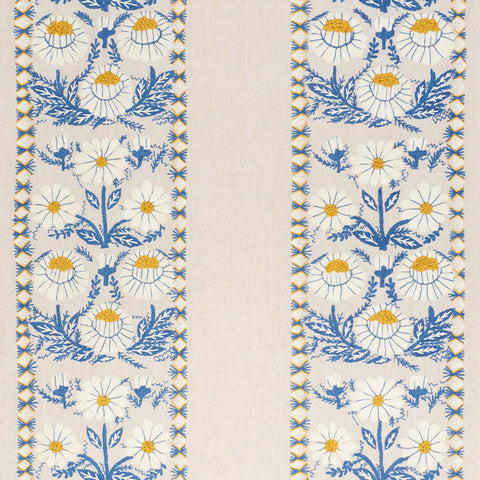 Abigayl: Swedish Embroidered Schumacher Marguerite Fabric by the yard - Annabel Bleu