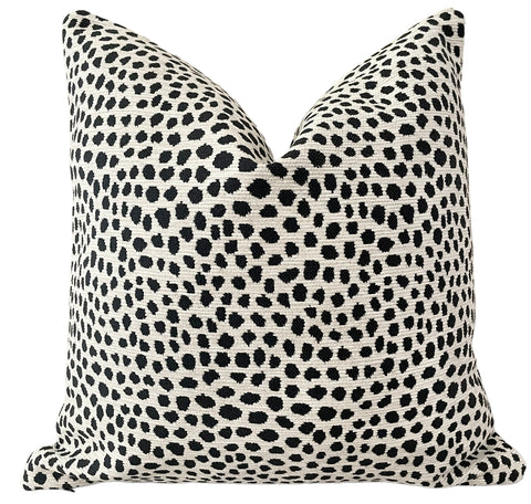 Dalmatian Spots Outdoor Pillow Cover / Dotted Outdoor Pillow cover / Black White Patio Pillow / Porch Pillow Cover / Outdoor 12x18 18x18 20x20 - Annabel Bleu