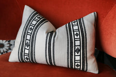 Schumacher Boho Black and Cream Woven Pillow Cover Cushion cover / Southwestern Pillow Cover