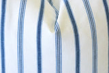 Blue Floral or Striped Pillow Cover / Hand Block Printed Pillow Covers - Annabel Bleu