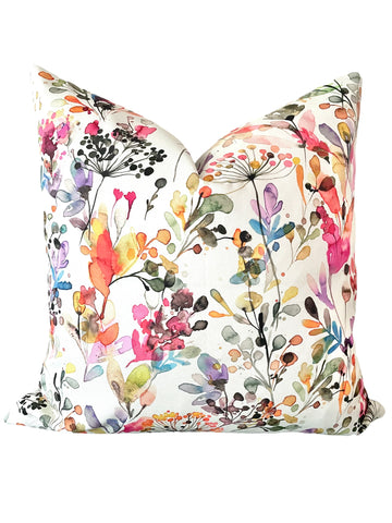 Bright Blooms Painterly Pillow Cover: Available in 10 Sizes - Annabel Bleu