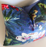 Evening Orchids Velvet Decorative Pillow Cover or Euro Sham - Annabel Bleu