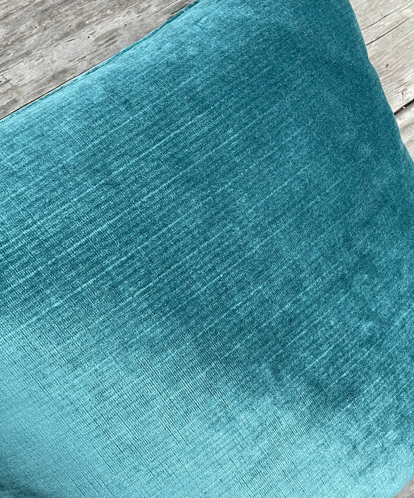 Prussia:” Dark Turquoise Velvet Upholstery Fabric by the yard / Striae  Velvet Fabric / High End Upholstery Velvet / Vintage Upholstery Velvet