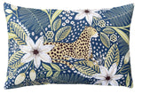 “Lady Leopard:” A Blue and Green Statement Pillow Cover - Annabel Bleu