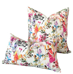 Sale: Bright Blooms Painterly Pillow Cover 20x20 or 12x21