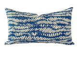 Distressed Rope Lumbar Pillow Cover in Blue - Annabel Bleu