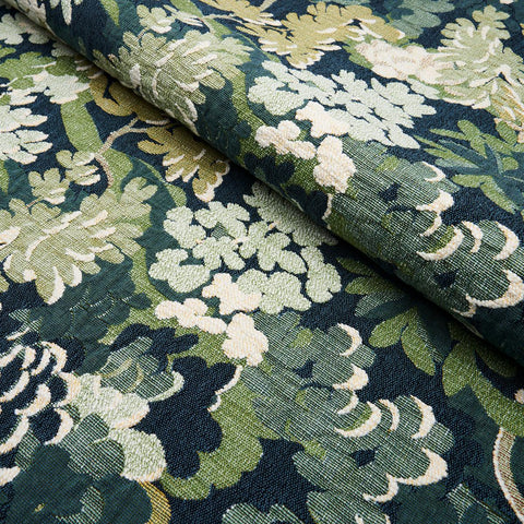 Verdure Tapestry: Peacock Green / Schumacher Fabric by the yard - Annabel Bleu