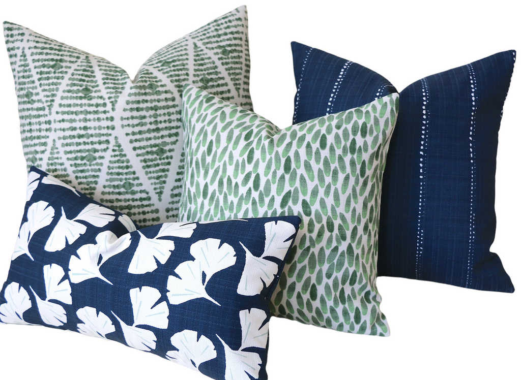 Blue and discount green pillow covers