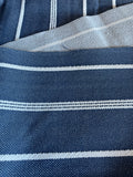 Harbor: Chenille Woven Outdoor Striped Upholstery Fabric by the Yard - Annabel Bleu