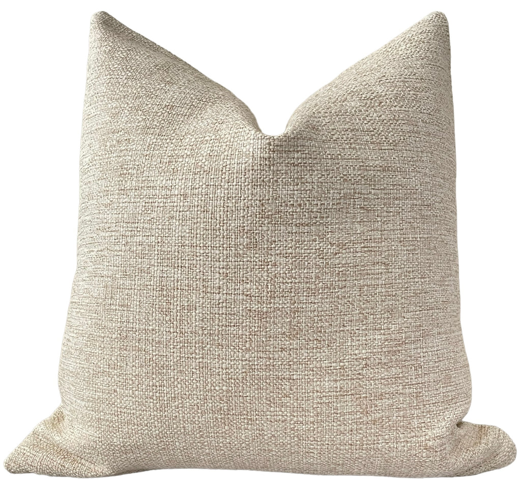 Monarch Chenille 18x18 Sand Beige Throw Pillow with Feather Insert +  Reviews