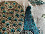 Schumacher “Royal Silk” Hand-Embroidered Pillow, Framed in Angora Mohair - Annabel Bleu