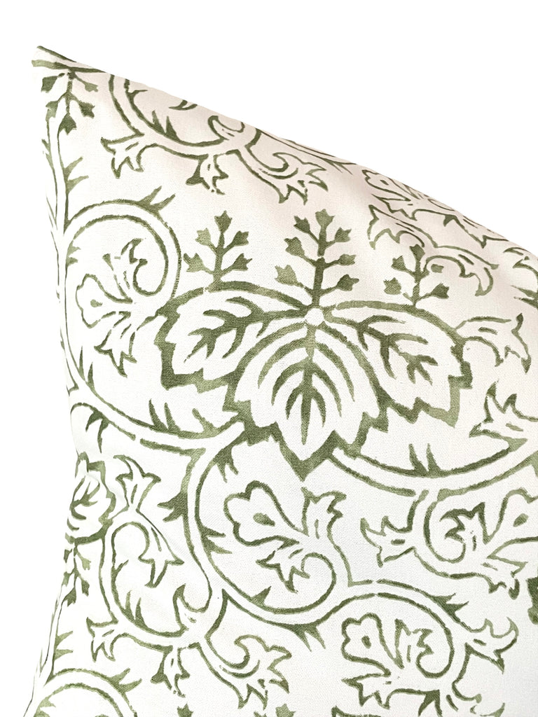 Hand Block Floral Pillow Covers 18x18 20x20 Throw Pillows hand