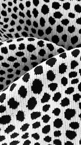 Dalmatian Black & White Woven Outdoor Upholstery Fabric by the Yard - Annabel Bleu