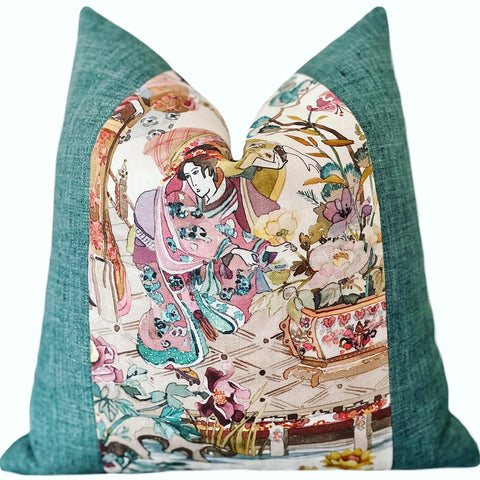 Osborne & Little Geisha Paneled Pillow Cover - Annabel Bleu