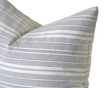 Farmhouse Collection: Grey Pillow Covers / Pinstripe Pillow / Vintage Washed Cotton / Cotton Ticking Pillow Case / Striped Cushion Cover - Annabel Bleu