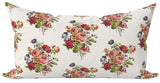 Antique French Roses and Poppies Linen Pillow Cover: Sorbet - Annabel Bleu