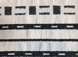 Black Ivory Abstract Striped Upholstery Fabric by the yard / Mudcloth Fabric / Cotton Upholstery / Minimalist Heavyweight Backed Upholstery - Annabel Bleu