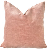 Scalamandre Linen Velvet Pillow Cover in Pale Peach - Annabel Bleu