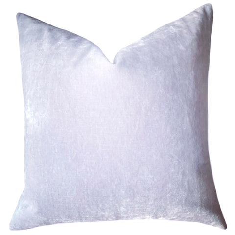 Iced Lavender Vintage Velvet Pillow Cover / Light Purple 20x20 Pillow Cover or 9 Other sizes Pillow / Solid Purple Cushion Cover - Annabel Bleu