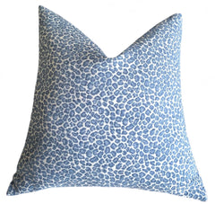 Light Blue Chenille Leopard Pillow Cover : Available in 10 Sizes