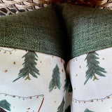 Christmas Tree Lot: Green and White Christmas Pillow Covers - Annabel Bleu