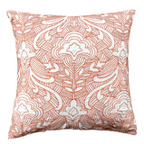 Schumacher Hendrix Embroidery Pillow Cover in Orange and Ivory - Annabel Bleu