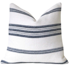 SALE: Mudcloth Style Throw Pillow Cover / Black Stripe Cream Pillow Cover