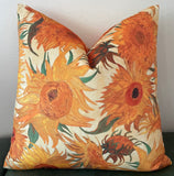 “Sunflowers” by Van Gogh Pillow Cover / Velvet Pillow Cover 18x18 20x20 24x24 26x26 Pillow / Yellow Orange Velvet Pillow Case - Annabel Bleu