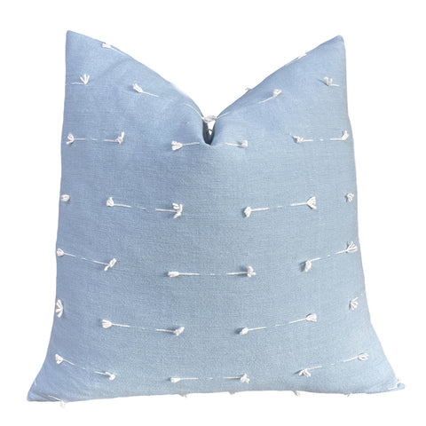 Schumacher Sky Blue Teton Pillow Cover - Annabel Bleu