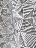 SALE: Grey Boho Triangles Home Decor Fabric / Waverly Cotton Upholstery Fabric / Charcoal Drapery Fabric - Annabel Bleu