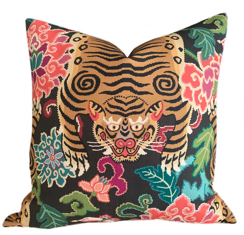 Tiger Floral Pillow Cover: Available in 8 Sizes - Annabel Bleu