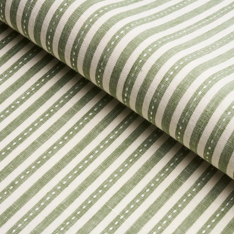 Mathis Stripe: Sage / Schumacher Fabric by the yard - Annabel Bleu