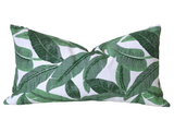 Santa Cruz Collection: Blue and Green Outdoor Pillow Covers / Outdoor Floral Pillow cover / Green Patio Pillow / Banana Leaf Pillow Cover - Annabel Bleu