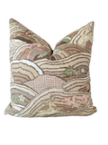 Schumacher Rolling Hills Pillow Cover Available in Green, Blue, or Brown - Annabel Bleu