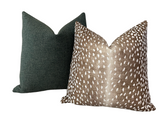 Pine Green Woven Pillow / Chenille Decorative Throw Pillow Cover / Heavy Woven Textured Pillow cover - Annabel Bleu