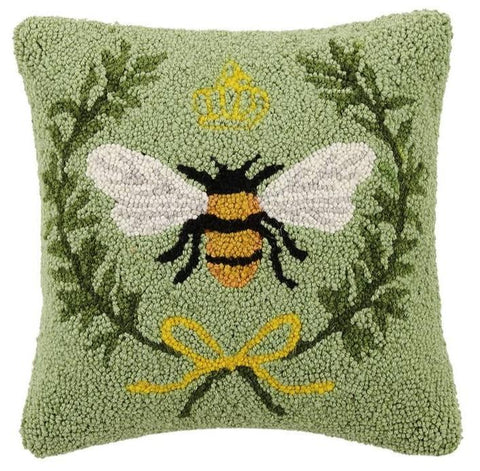 Queen Bee Hooked Pillow - Annabel Bleu