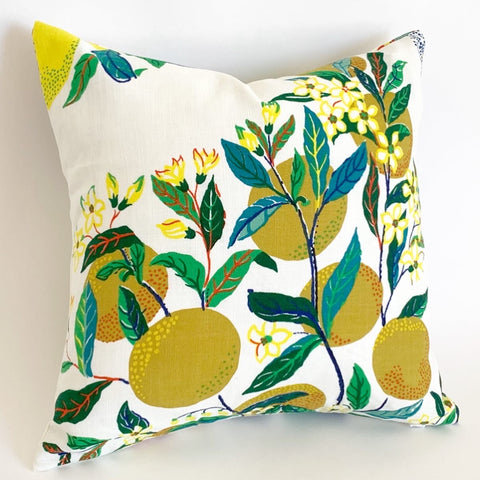 Citrus Garden “Primary" Decorative Pillow Cover / Schumacher Josef Frank pillow cover / Citrus Garden 20x20 22x22 24x24 26x26 Schumacher Pillow - Annabel Bleu