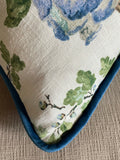 Wentworth Rose Pillow Cover in Blue & Green / English Floral Pillow / Available in 8 Sizes - Annabel Bleu