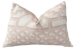 Pale Pink Trompe-l'œil Lumbar Pillow Cover - Annabel Bleu