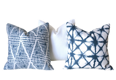 Indigo Collection: Blue Outdoor Pillow Covers / Navy Shibori Pillow cover / Blue Patio Pillow / Boho Pillow Cover / Outdoor 16x16 18x18