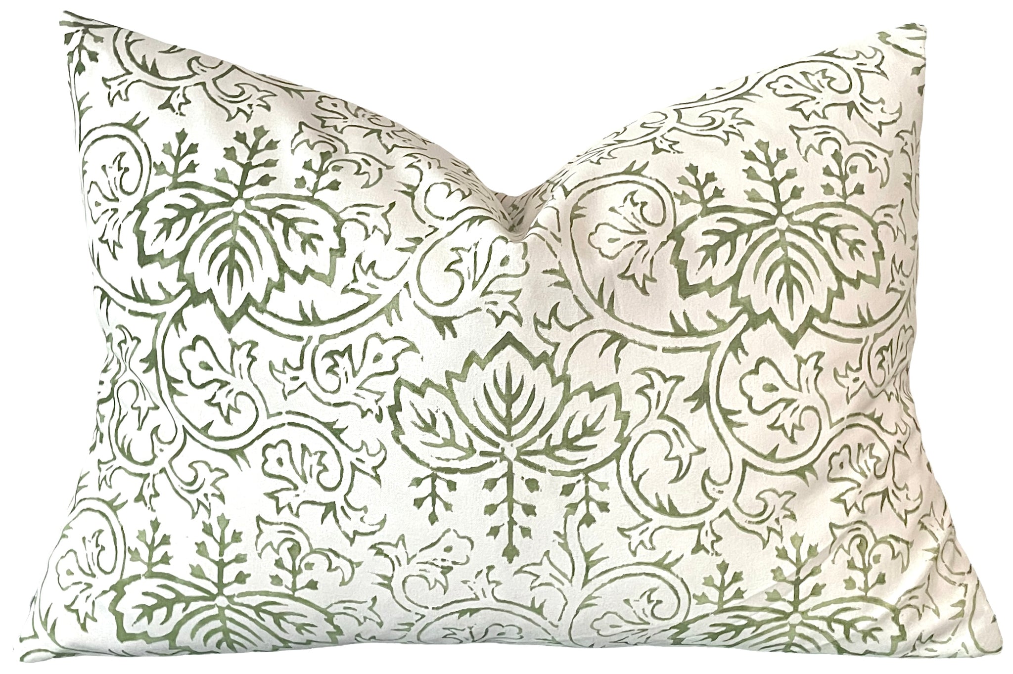 Pair Premier Prints MM Designs Green & Ivory Botanical Floral Leaf store Pillow Covers