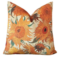Sale: “Sunflowers” by Van Gogh Pillow Cover / Velvet Pillow Cover 22x22” Pillow / Yellow Orange Velvet Pillow Case