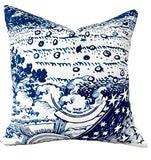 Sale: Schumacher Indigo Modern Toile Pillow Cover - Annabel Bleu