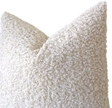 Poodle Pillow Cover / Faux Fur Pillow Cover / Textured Pillow Case 12x18 12x21 18x18 / Cream Poodle Pillow / Very Soft Pillow Cover - Annabel Bleu