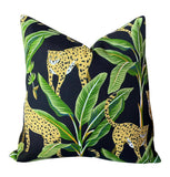 Indoor Outdoor Leopard Pillow Cover in Black or Cream - Annabel Bleu