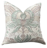 Schumacher Calicut Designer Pillow Cover in Olive, Delft, or Leaf - Annabel Bleu