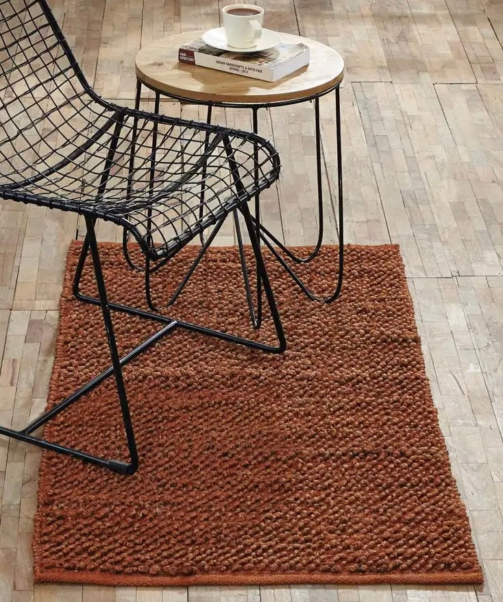 Rust Jute Woven Rug | Annabel Bleu