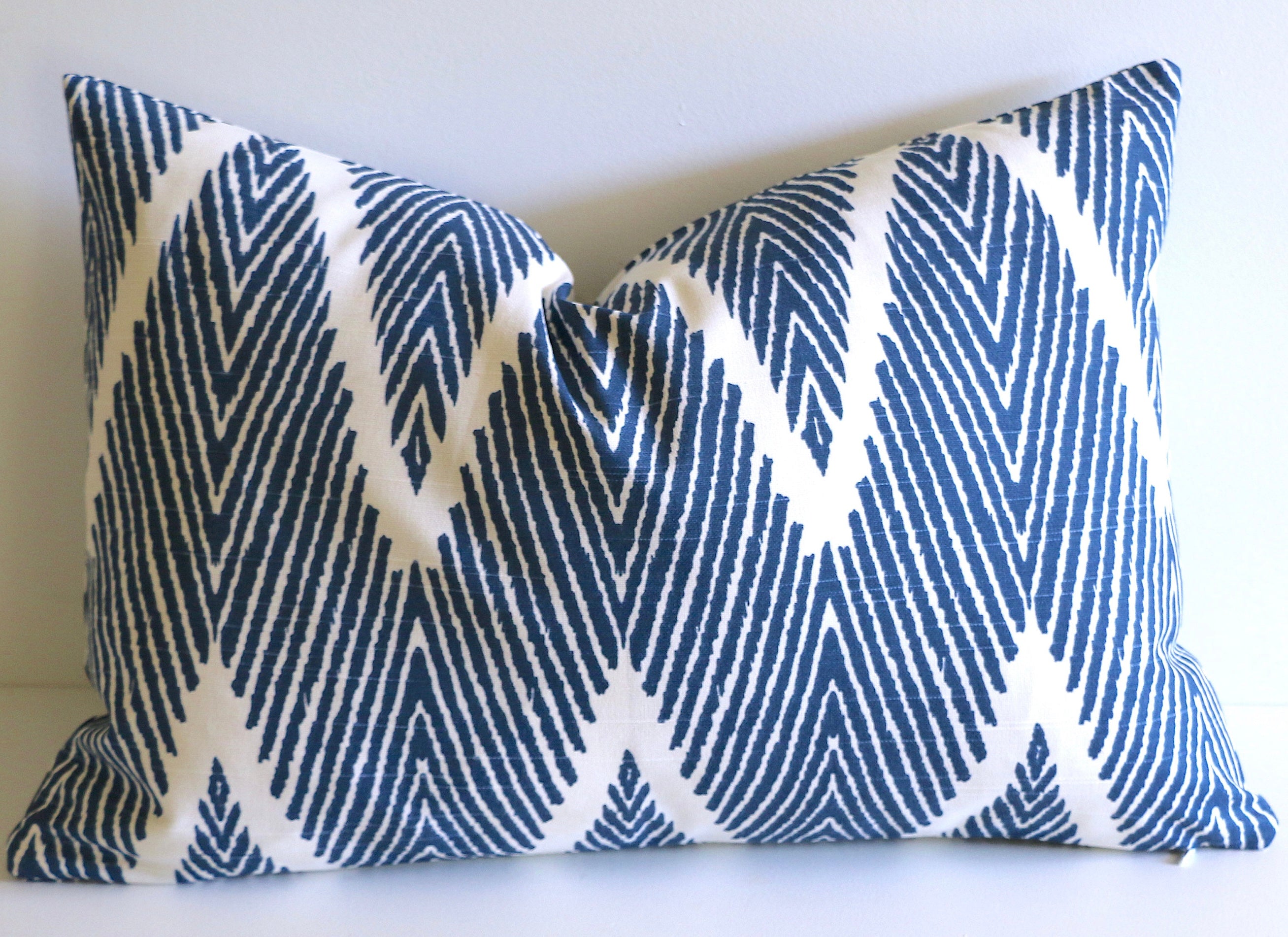 Blue ikat shop pillow cover