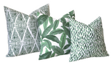 Santa Cruz Collection: Boho Outdoor Pillow / Green Batik Pillow / Bohemian Outdoor Pillow / Boho Home Decor / Green Bohemian Pillow Cover - Annabel Bleu